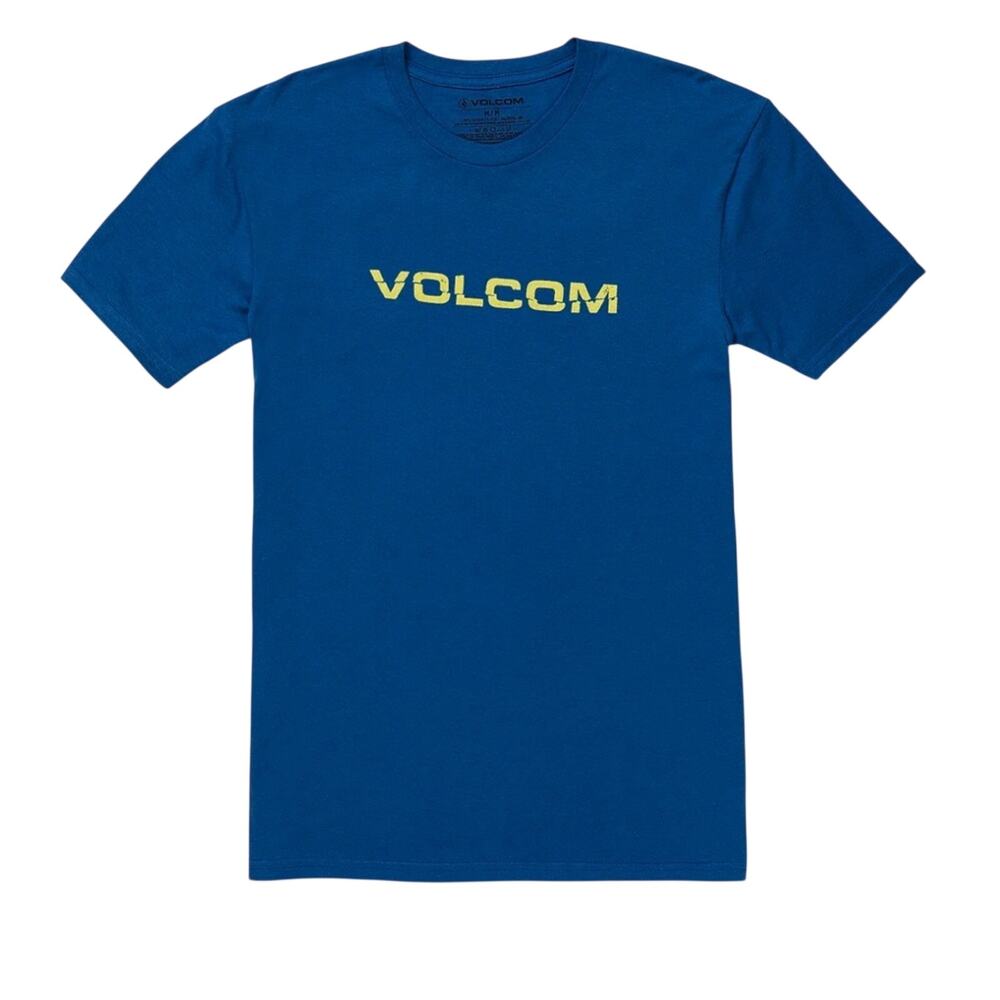 Volcom RIPPEURO SHORT SLEEVE Royal Blue Cotton Graphic TEE Size L